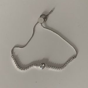 Swarovski heart tennis bracelet - adjustable toggle